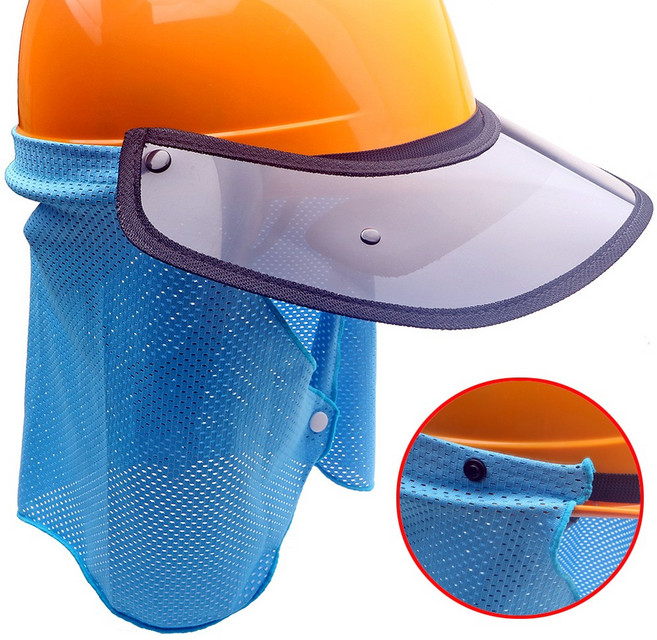 국산 안전모 썬캡 햇빛가리개 목그늘 세트 9cm 넓은창 그늘이 썬블럭 자외선 차단 캡 안전모자 헬맷 럭키산업 A형, 1개