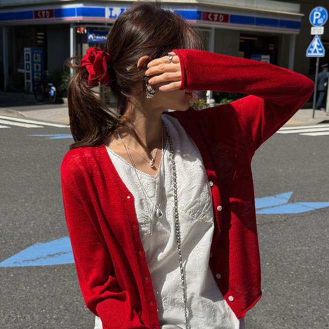 [난닝구]티케브 헤어끈가디건세트