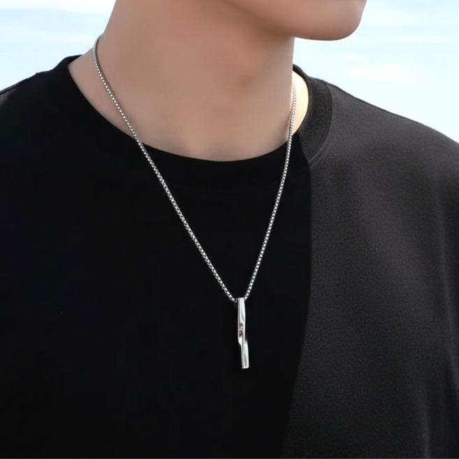 원두걸스 서지컬스틸 스틱바 남자목걸이 미니 바