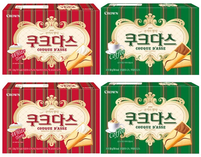 쿠크다스 화이트 중 128g x 2p + 커피 중 128g x 2p 세트, 512g, 3세트