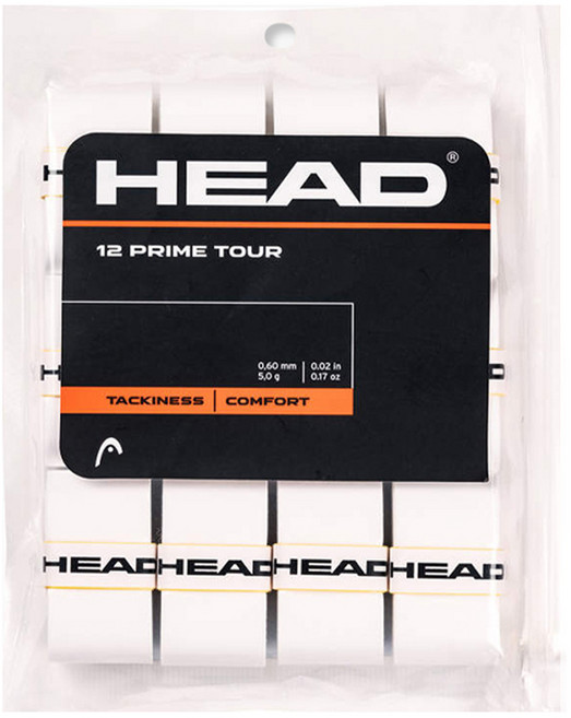 헤드프라임투어오버 테니스 그립 12p, 화이트, 1개