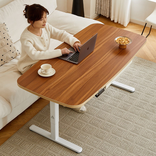 아우스 원목 FJ13 모션 거실테이블 리프트업 소파테이블 리프팅테이블 높이조절 테이블 좌식 모션데스크 사각형, 월넛+화이트(FJ13)
