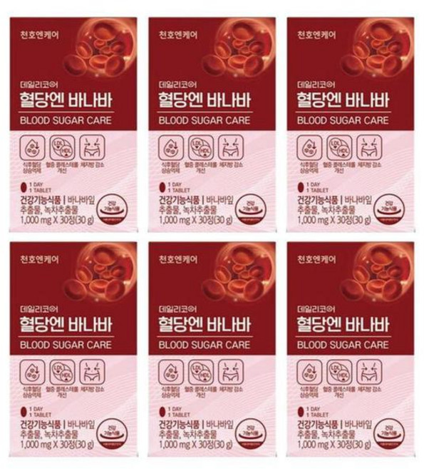 천호엔케어 혈당엔 바나바 1000mg x 30정 6박스/SJ (S12440438) 셀러허브