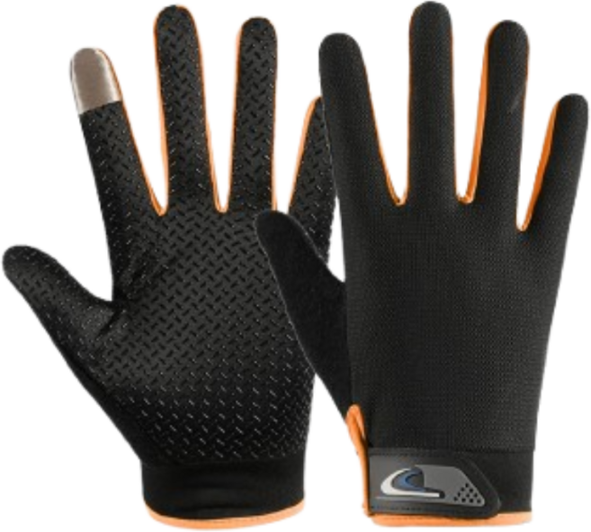 블룸온 사계절 논슬립 오토바이 배달 장갑 양손 세트, 블랙오렌지