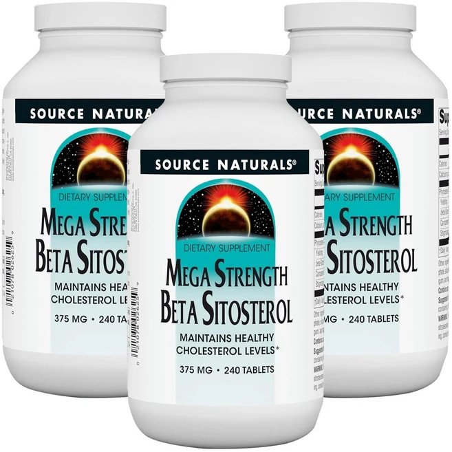 소스내츄럴스 메가 스트랭스 베타 시토스테롤 375mg 타블렛, 240정, 3개 - 쿠팡