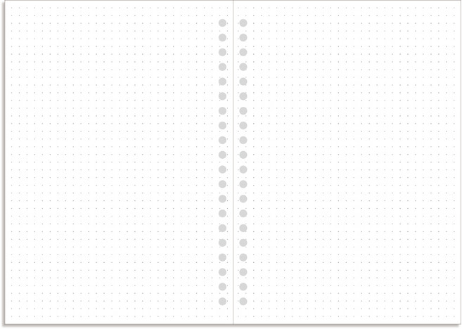 데이스테이션 A5 20공 바인더 프리노트 그리드 라인 도트 리스트, 120g, 5 그리드