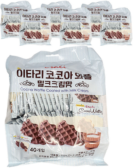 이타리 코코아 와플 밀크크림맛, 7g, 280개