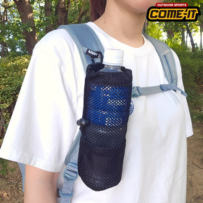 컴잇 메쉬 등산물병파우치 등산배낭 물통파우치 물병파우치 등산파우치, 블랙