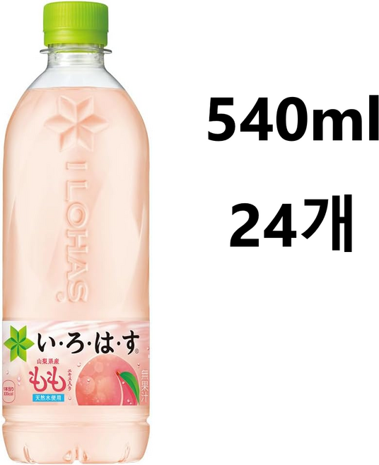 이로하스 복숭아맛 생수, 24개, 540ml