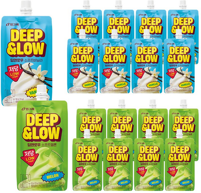 빙그레 딥앤로우 소프트 바닐라 9개+소프트 멜론 9개, 1개