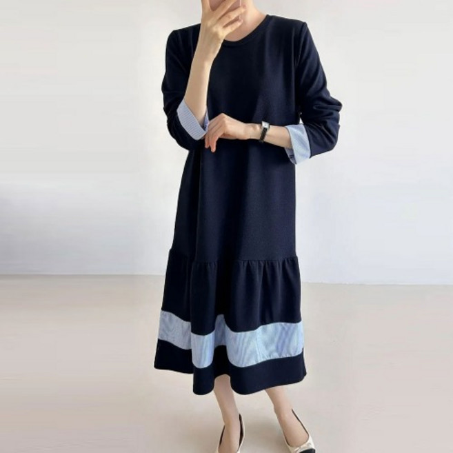 빅사이즈 26SS 마리엘 티어드 롱원피스