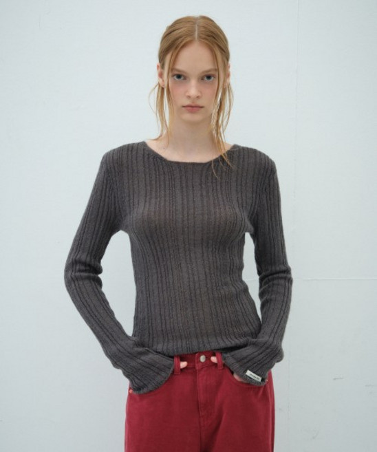 [국내정품] 오버듀플레어 MOHAIR RIB KNIT TOP_CHAR콜 103496