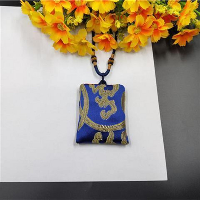 護身符袋 方形福袋平安符袋, 1個, 藍金富貴花5cm*6cm