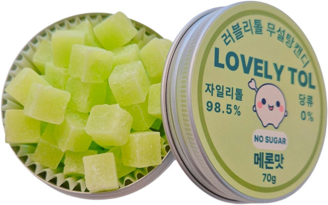 러블리톨 멜론맛 무설탕자일리톨캔디, 1개, 70g