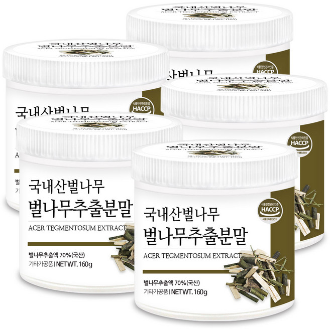 푸른들판 국산 벌나무 추출물 분말 HACCP, 5개, 160g