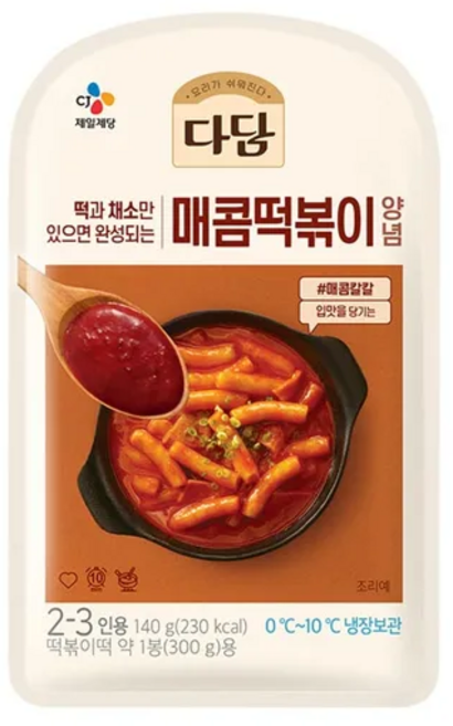 CJ 다담 매콤 떡볶이양념 140g, 3개