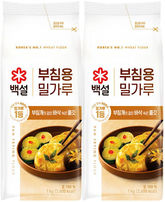거대마켓 부침용 밀가루(백설 1k)X2 | 분말믹스 우리밀통밀가루, 2개, 1kg