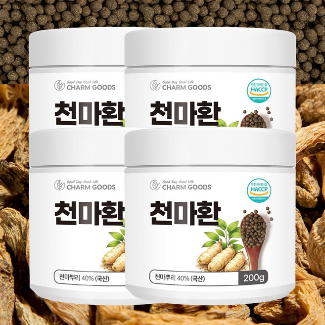 국산 천마 환 가루 뿌리 뇌 분말 건강 진피 참당귀 천궁 함유, 4개, 200g