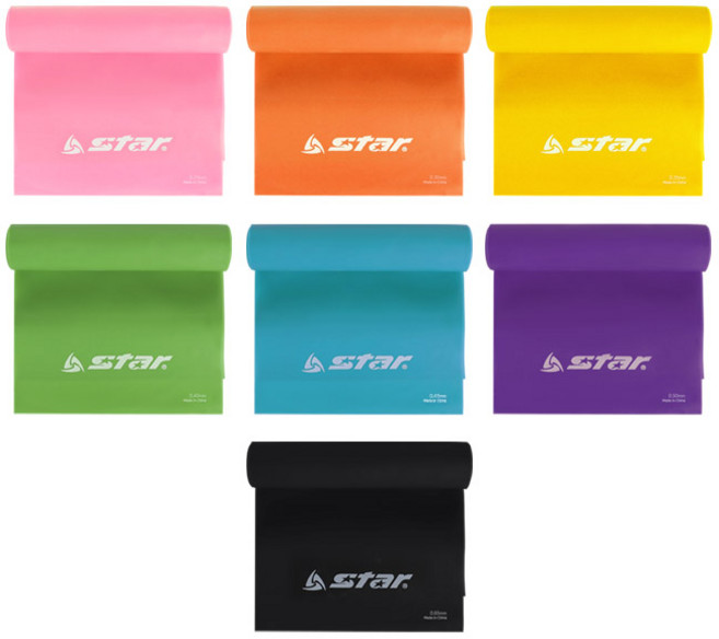 스타스포츠 [스타스포츠] TPE 밴드 7단계 (EU564) 필라테스 요가 스트레칭밴드 0.20~0.65mm 근력운동 홈트, 1개, 핑크(1단계)