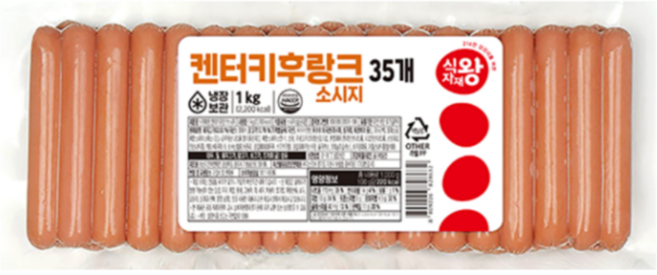 식자재왕 켄터키후랑크 소시지 (냉장), 4개, 1kg