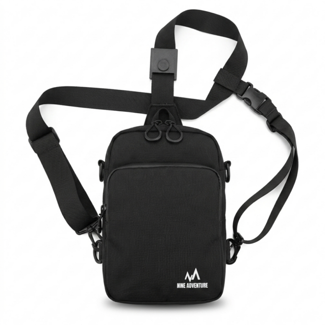 와이즈비 자석클립 미니 슬링백 배달, 블랙