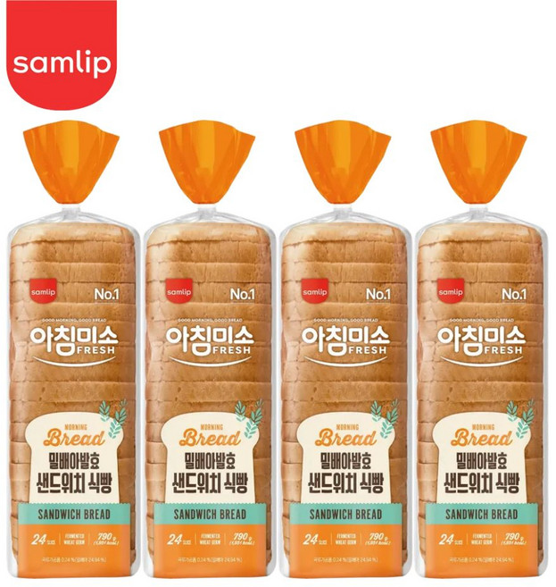 삼립 아침미소 토스트앤샌드위치768g, 4개, 768g