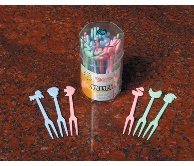 [D1-8803664550209] 일조 에니멀포크 플라스틱포크 과일포크 업소용포크, 1개