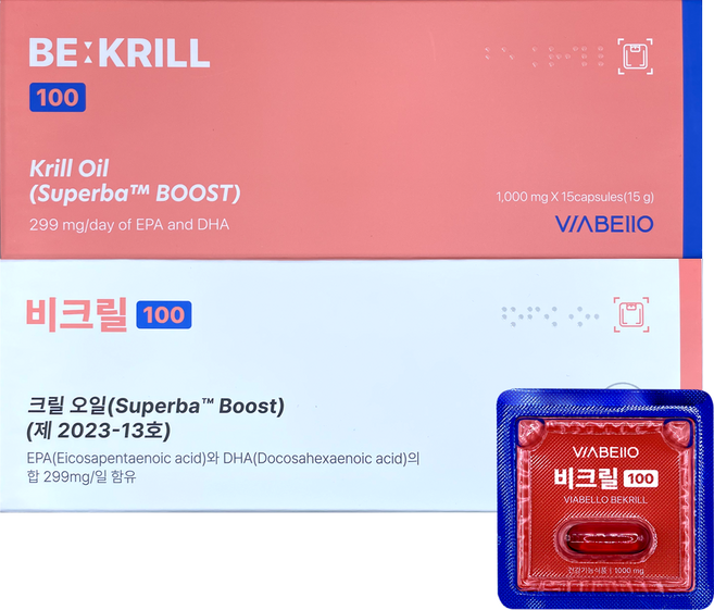 비아벨로 비크릴 100 인지질 프리미엄 크릴오일 다이어트 건강기능식품, 15정, 1박스