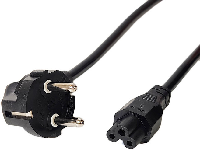 크로바타입 3구형 전기코드선 1M 국내생산 KC인증 크로바타입 3구형 전기코드선 1M, 1개