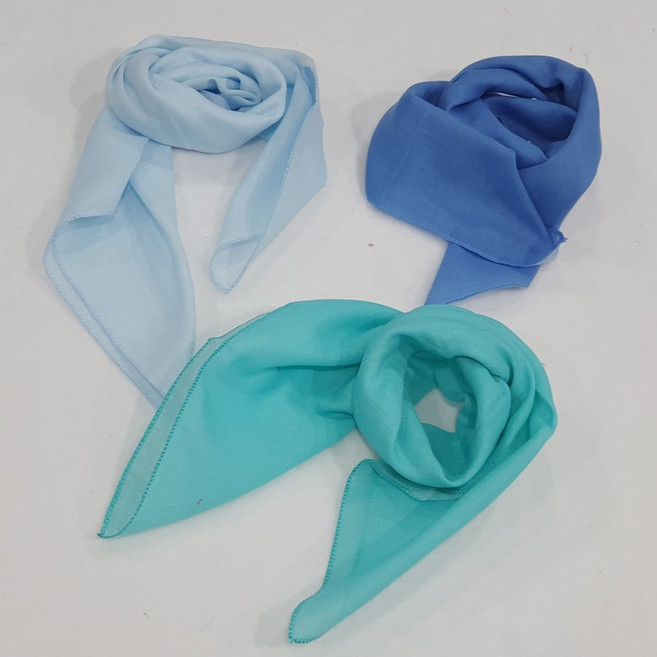 아사면 목 손수건 단색 무지 스카프 행사 단체