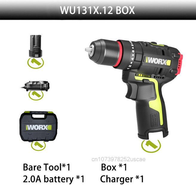 WU131X 새 버전 무선 드릴 27000BPM 모터 브러시리스 임팩트 40NM 1800, WU131X 12 Box