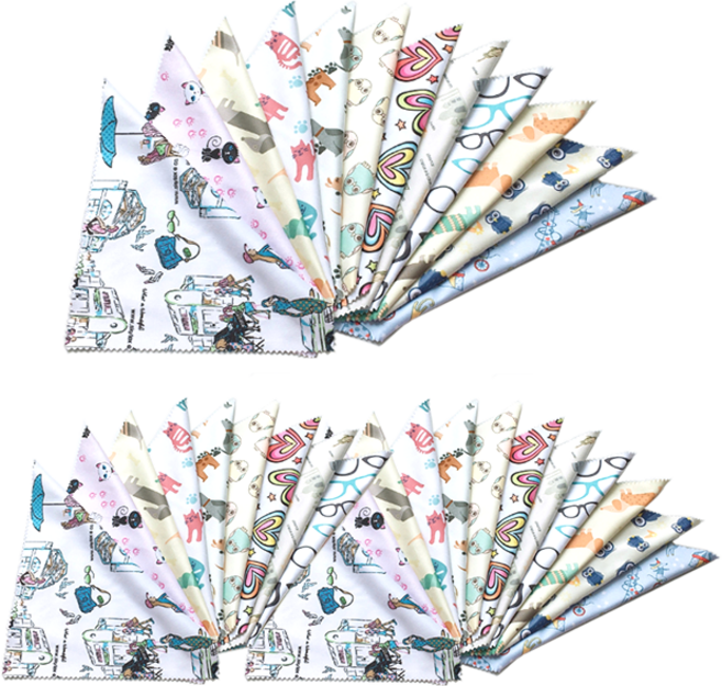 렌즈소녀 그림 안경닦이 33장, 33개, 랜덤찬스