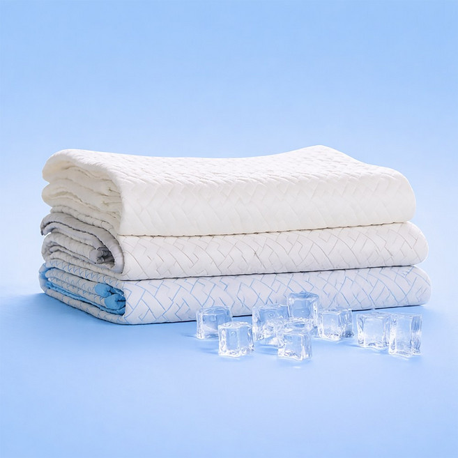 (국내산) 알레스카베어 냉감패드 시원한 여름 침대 패드 아이스 쿨매트 쿨패드 SS Q K FK, 블루