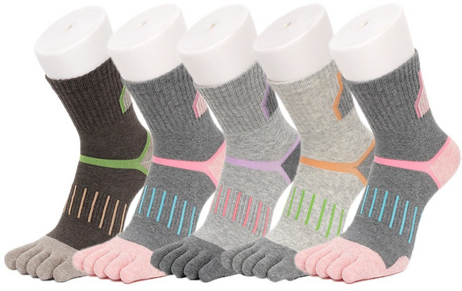 런웨이 여성용 스포츠캐쥬얼 장목 발가락양말 RW2912 5P