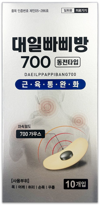 대일 빠삐방700 10개입 자석파스 의료용자기발생기/자기장 파스, 1개
