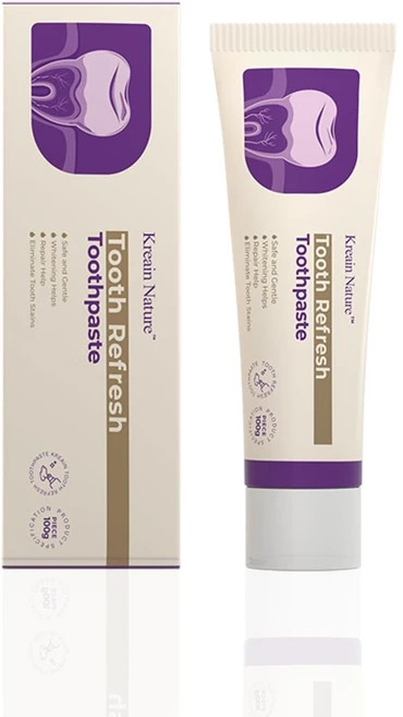 Kreain Nature Whitening Toothpaste 미백 치약 프레시 브레스 포뮬러 커피 얼룩 티 얼룩 제거에 도움을 주는 프레시 민트 젤, 100g, 100g - 쿠팡