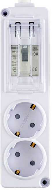 에코파워탭 국내 제조 고용량 배선차단용 멀티탭 2구, 5m, 화이트, 1개