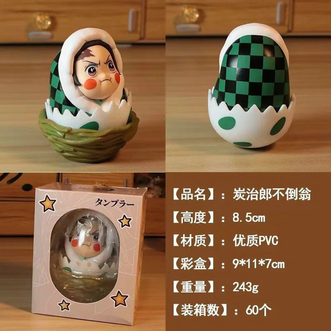鬼滅之刃 Q版角色蛋殼不倒翁 手辦, 1個, 生氣不倒翁 炭治郎