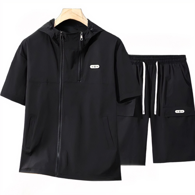 쥬엔리치 남자 빅사이즈 후드집업 반팔티 티셔츠 반바지 세트 JR19