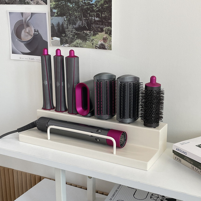 페리픽스 다이슨 에어랩 호환 거치대 무타공 벽걸이 스탠드 겸용, 1개, 크림 화이트