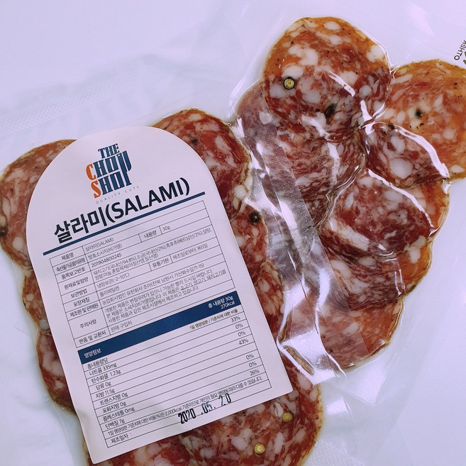 남지않는 30g 소포장 국산 흑돼지 살라미 슬라이스 (버크셔K 더찹샵 캠핑 안주), 1개