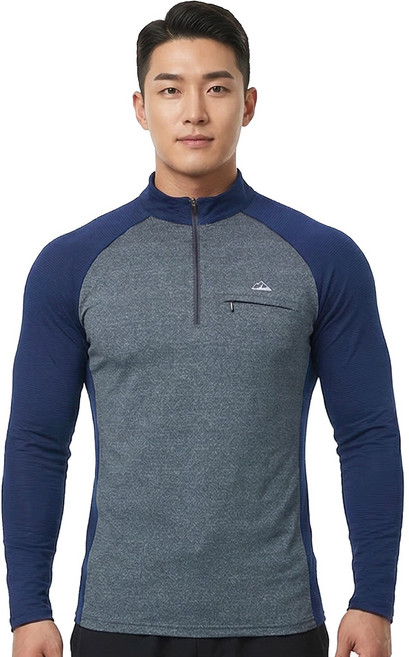 마운티스트 남성 나그랑 집업티셔츠 (남) 배색 슬림핏 등산 운동 아웃도어웨어