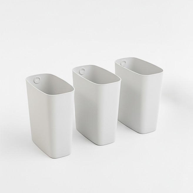 멜로우 휴지통 오픈휴지통 10L 3P, 슬림, 그레이