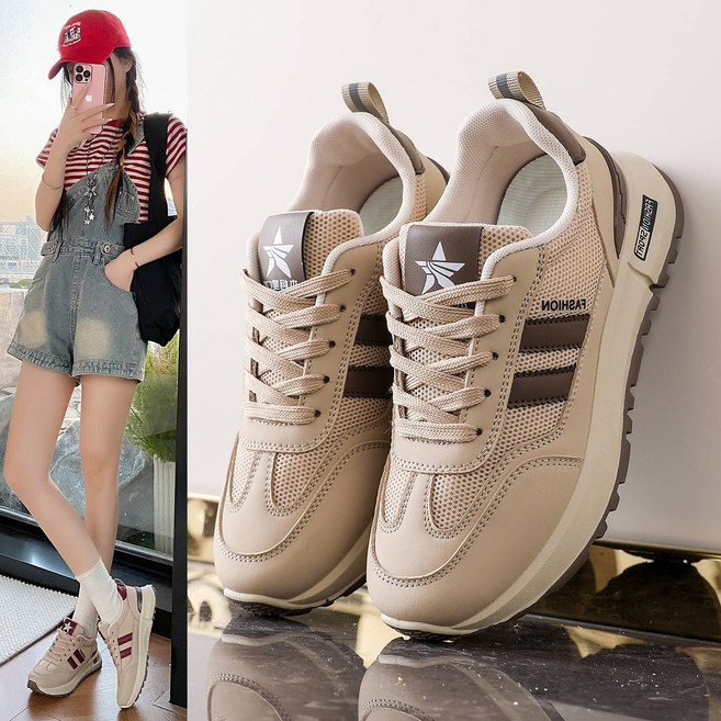 여성 운동화 통풍 메쉬 가벼운 워킹슈즈 발편한 논슬립 쿠션 데일리 캐주얼 여름 스니커즈