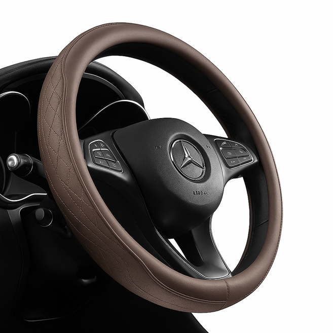 제피드 핸들커버 자동차 차량용 가죽 순정형, 모카 브라운