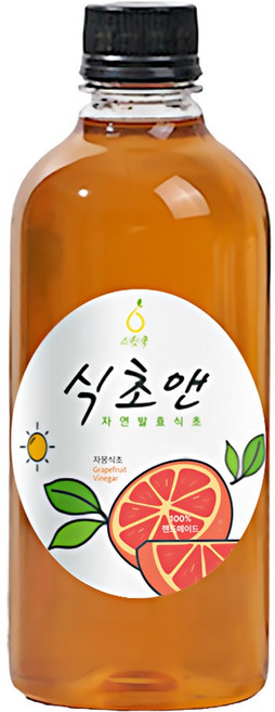 스윗쿡 식초앤 천연 자연 발효 자몽식초 수제100%, 1개, 500ml