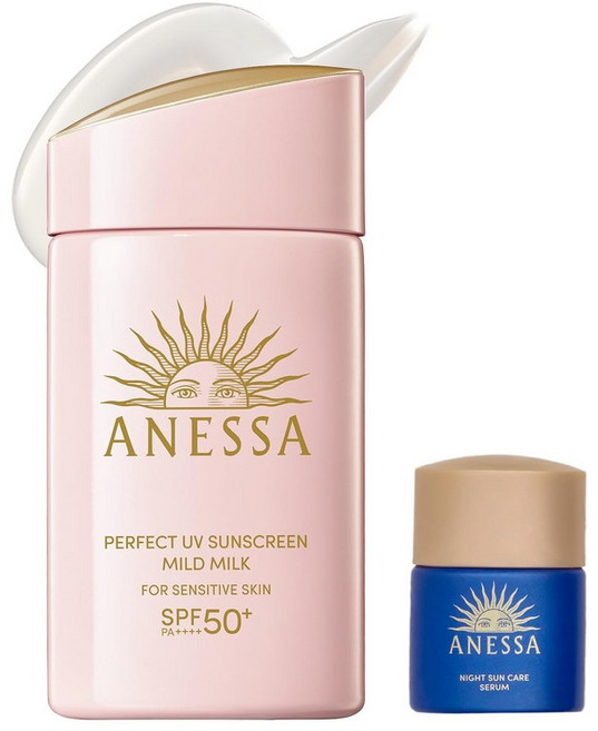 NA 60mL SPF50+PA++++ 아네사(ANESSA) 퍼펙트 UV마일드 밀크 나이트 썬케어 미용액