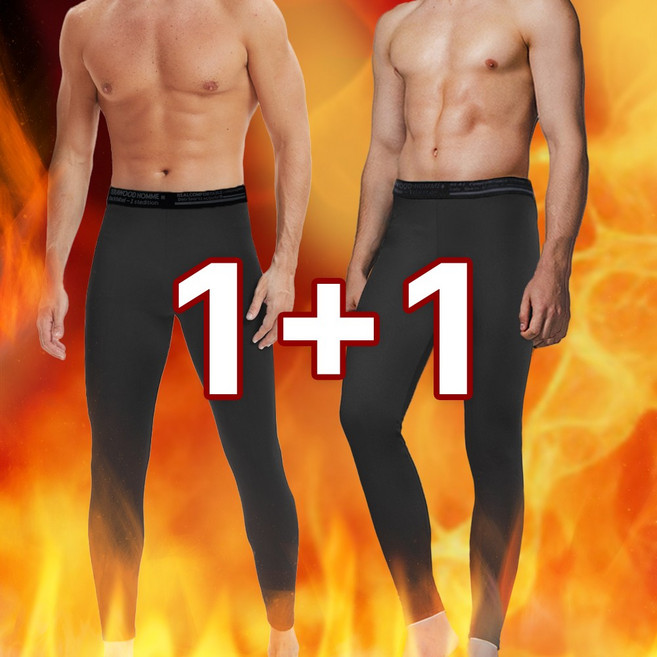 남성 겨울 기모 히트 발열 밴딩 타이즈 2매입