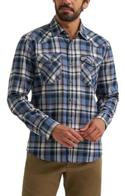 랭글러 WRANGLER 아이코닉 데님 워싱 레귤러핏 스냅 청셔츠 남방