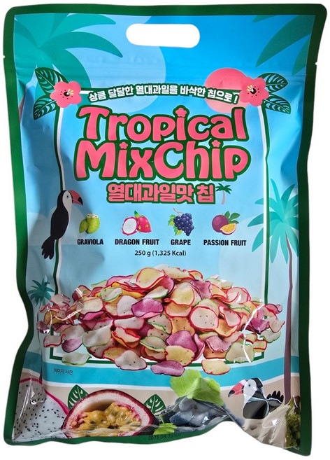 트로피칼 믹스칩 열대과일맛 칩 타피오카, 1개, 250g